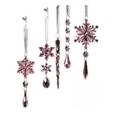 3 X 5pcs Pingente De Natal Enfeites De Gota Flocos De Neve