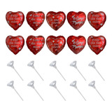 30 Balão Metalizado Coração Dia Das