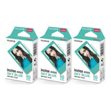 30 Filme Borda Sky Blue Para Instax Mini 9, 11 12