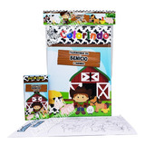 30 Kits Livrinhos Revista Colorir Pintar Giz Cera Fazendinha