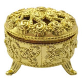 30 Lembrancinha Mini Porta Joias Dourado Redondo Festa Luxo