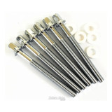 30 Parafusos Afina 58 Mm + 30 Buchas Canoa Bateria Torelli