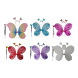 30 Unid Kit Asa Borboleta Tiara Varinha Fantasia Infantil