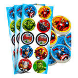 30 Adesivos Redondos Decoração Vingadores Festa Aniversário