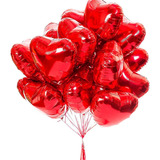30 Balão Metalizado Coração Vermelho 45cm