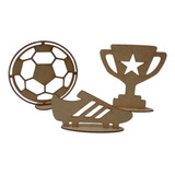 30 Centro De Mesa Futebol Bola Chuteira Trofeu Festa Mdf 3mm