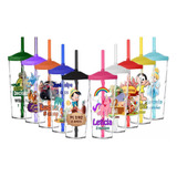 30 Copos Twister Shake C Tampa E Canudo Personalizado 500ml