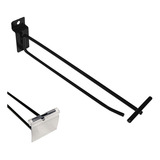 30 Gancho Porta Preço P Canaletado 20cm Preto Etiquetas