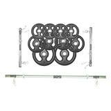 30 Kg De Anilhas Ferro Fundido Barras De Supino E Halteres