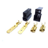 30 Kits Conector 2 Vias Com Terminais De 6 3mm Plug Caixa