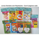 30 Kits Livros De Colorir Variados 30 Giz De Cera Atacado