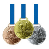 30 Medalhas 35mm Futebol Ouro Prata Bronze Aço Com Fita