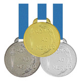 30 Medalhas 35mm Honra Ao Mérito Ouro Prata Bronze Com Fita