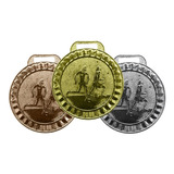 30 Medalhas 45mm Futebol Ouro Prata Bronze Aço Com Fita