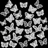 30 Peças Aplique De Borboleta De Organza De Renda Bordado Costurar Ferro No Remendo Para Casamento- Vestido De Noiva- Costura- Artesanato- Roupas- Enfeites De Cabelo -branco-