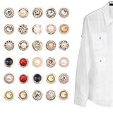 30 Peças De Camisa Feminina Broche Botões De Cobertura Anti Exposição Broches Fixos Perolados Broches Decorativos Botões Para Casacos Roupas Sociais