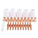 30 Peças De Máquina Cortador De Plasma Consumíveis Estendidos Pontas Longas E Eletrodo Longo PT 31 LG40 Consumíveis De Tocha Para Máquina De Corte A Plasma De Ar 40A 50A E Máquina De Solda CUT40 CUT50 CT416 CT520 SUPER200P