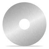 30 Placas De Aço Inox Escovado Redonda 8cm Com Furo 2cm