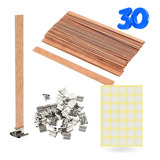 30 Unid Pavio De Madeira 30 Ilhos De Metal Para Velas Eco