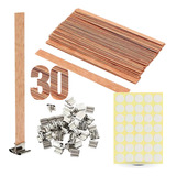 30 Unid Pavio De Madeira 30 Ilhos De Metal Para Velas Eco