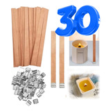 30 Unid Pavio De Madeira 30 Ilhos De Metal Para Velas Eco