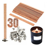 30 Unid Pavio De Madeira 30 Ilhos De Metal Para Velas Eco