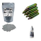 300 Esferas Airsoft 6mm + 10 Cilindros Co2 + Silicone