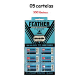300 Lâminas De Barbear Feather Platinum Original Aço Inox