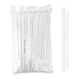 300 Canudos De Papel 22cm Branco 6mm Kit Atacado Restaurante
