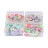 300 Peças De Alfinetes De Cabeça Chata Retos 4 Pinos De Cabeça De Botão Em Caixa Para Patchwork Costura Manual Faça Você Mesmo Projetos De Artesanato 5 Cm Tipo 2 