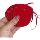 300 Sacos De Veludo Vermelho Saquinhos Jóias Luxo 6x7cm