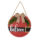 30cm Decoração Criativa Natal Placa Porta Com Coroa Flores