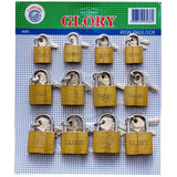 32 38 50 Cartela Com 12 Cadeado Glory Cadeado Importado