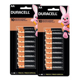 32 Pilhas Duracell Duralock Alcalina Aa Embalagem C/16 Unids