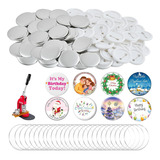32mm Branco Pins E Bottons 100 Kits Para Mecolour Máquina De Button