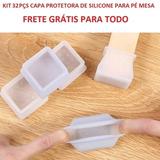 32pcs Proteção Silicone Tampa Pé Mesa Cadeira Quadrada