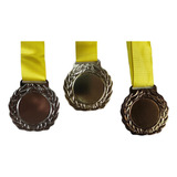 33 Medalhas Vitoria 60 Mm Ouro Prata Bronze - Com Fita Cetim