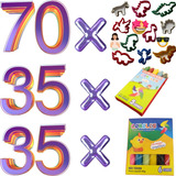 35cx Mini Giz De Cera + 35cx Massinha + 70 Forminhas Modelar