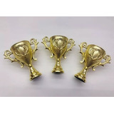 36 Mini Troféu Dourado Taça Decoração Luxo Festa Futebol