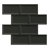 36 Placas Decorativa 3d Pvc Preto 25x25cm Tijolo Metro 2m2