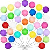 36Pcs Colorful Balloon Cake Toppers 18Colors Mini Cupcake Decorations For Baby Shower Birthday Party And Wedding