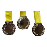 38 Medalhas Vitoria 60 Mm Ouro Prata Bronze - Com Fita Cetim