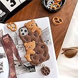 3D Cute Cartoon Chocolate Cookie Bear Estojo De Telefone Boneca Para IPhone 12 Mini 11 Pro XS Max X XR 7 8 Plus Biscuit Soft Silicone Cover- Cover- Pendant- Strap- For Iphone 6 6S