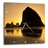 3d Rose Sunset cannon Beach oregon usa Wall Clock 15 X 15