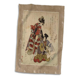 3d Rose Vintage Senhoras Japonesas Em Cores Vermelhas E Neut