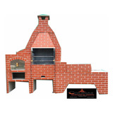 3em1 Pré-moldado Churrasqueira 75cm +forno Pizza+fogão Lenha