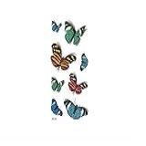 3i 3d Realista Bonita Tatuagem Temporária Borboleta 19x9 Kit Nome Do Desenho Borboletas Cor Colorido 3