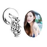 3i Tatuagem Temporária Tribal Lua E Lobo Preto