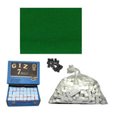 3m Pano Verde + Kit Giz + Ponteira Mesa Sinuca Bilhar Tecido