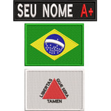 3pç Patch C/ Nome Brasil Minas Gerais Moto P/ Colete Ban150